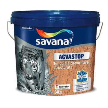 Tencuiala siliconica decorativa Savana, rezistenta la alge si fungi, granulatie 2 mm, alb, 24 kg