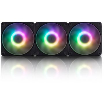 Ventilator AM120S RGB PWM 3er Pack 120mm Negru