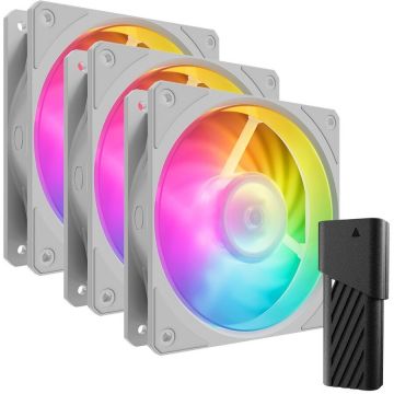 Ventilator Mobius 120P ARGB White Edition 3-Pack Fan Kit