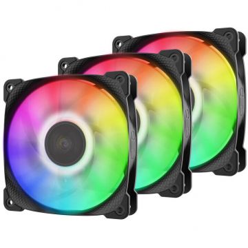 Ventilator Squama 2501B RGB  3er-Pack 120mm Negru