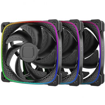 Ventilator Squama 2503B RGB  3er Pack 120mm Negru