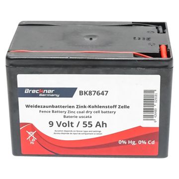 Baterie uscata (nereincarcabila) 9V 55Ah pentru gard electric, Cod: BK87647, Brand: BRECKNER GERMANY