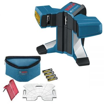 Bosch GTL 3 - Nivela laser cu linii 20 m +/-0.2 mm/m 3 linii laser fascicul rosu geanta textila accesorii