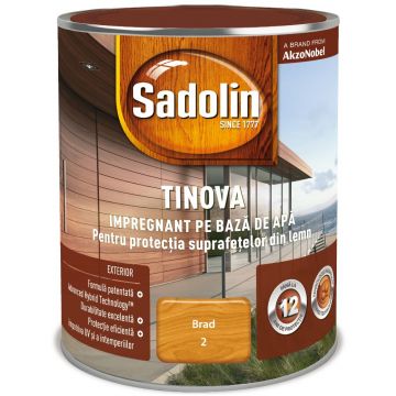 Impregnant pe baza de apa, Sadolin Tinova, pentru lemn, brad, 2,5 l