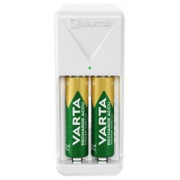 Incarcator acumulatori Varta 57656, 2100 mAh, cu 2 acumulatori Ni-Mh, R3 R6