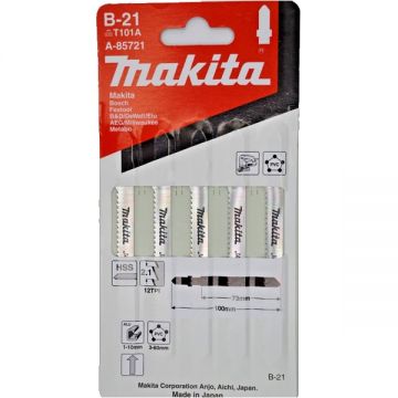 Makita B-21 - Set panze fierastrau pendular tija cu un prag de prindere (T) 75 mm aluminiu taiere dreapta fina 5 bucati