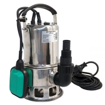 Pompa submersibila cu plutitor, inox, 400W, apa murdara, debit 140L/min, H maxim de refulare 5.5m, racord 1.5