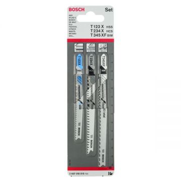 Bosch 2607010515 - Set panze fierastrau pendular tija cu un prag de prindere (T) 100-132 mm multimaterial taiere mixta 3 bucati