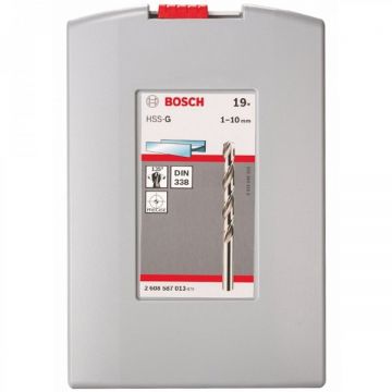 Bosch 2608587013 - Set burghie metal HSS-G 1-10 mm tija cilindrica 19 bucati