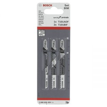 Bosch 2608636429 - Set panze fierastrau pendular tija cu un prag de prindere (T) 83 mm panou laminat taiere mixta 3 bucati