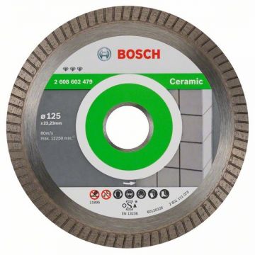 Bosch Best for Ceramic Extra-Clean Turbo - Disc diamantat de taiere continuu 125x22.2x1.4 mm taiere uscata