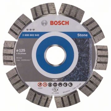 Bosch Best for Stone - Disc diamantat de taiere segmentat 125x22.2x2.2 mm taiere uscata