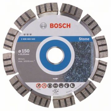 Bosch Best for Stone - Disc diamantat de taiere segmentat 150x22.2x2.4 mm taiere uscata