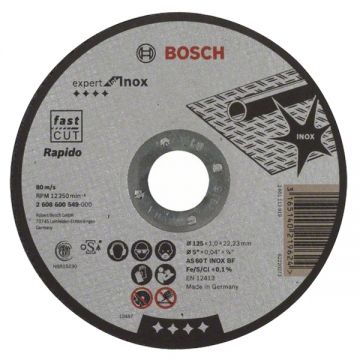 Bosch Expert for Inox - Rapido - Disc taiere inox 125x22.2x1 mm 1 buc