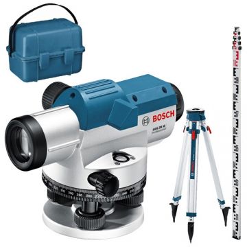 Bosch GOL 26 G + BT160 + GR500 - Nivela optica 100 m 26X +/-15 grade trepied mira valiza plastic