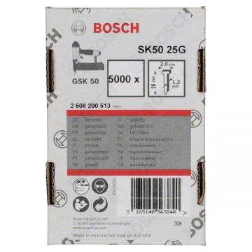 Bosch SK50 25G - Cuie masini pneumatice cap inecat - grade 25 mm GSK 50 5000 buc