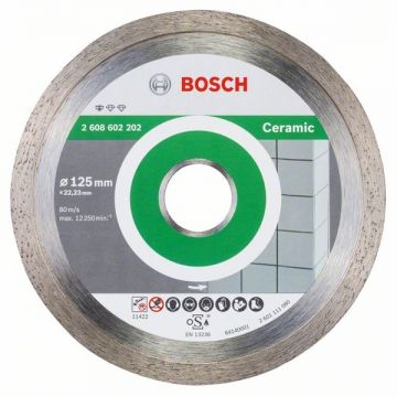 Bosch  Standard for Ceramic - Disc diamantat de taiere continuu 125x22.2x1.6 mm taiere uscata