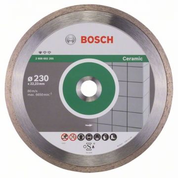 Bosch Standard for Ceramic - Disc diamantat de taiere continuu 230x22.2x1.6 mm taiere uscata