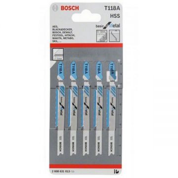 Bosch T 118 A - Set panze fierastrau pendular tija cu un prag de prindere (T) 92 mm metal taiere dreapta fina 5 bucati