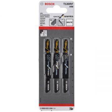 Bosch T 130 RF - Set panze fierastrau pendular tija cu un prag de prindere (T) 83 mm ceramica taiere dreapta grosiera 3 bucati