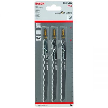 Bosch T 313 AW - Set panze fierastrau pendular tija cu un prag de prindere (T) 152 mm special taiere dreapta fina 3 bucati