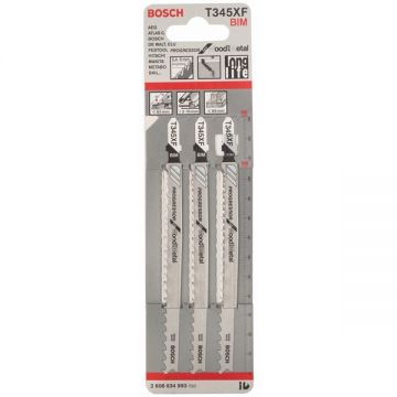 Bosch T 345 XF - Set panze fierastrau pendular tija cu un prag de prindere (T) 132 mm lemn cu cuie taiere dreapta grosiera 3 bucati