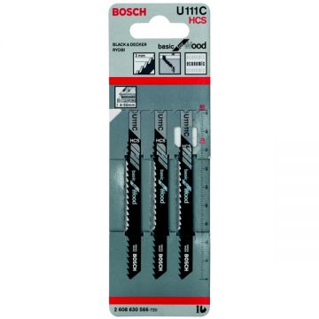 Bosch U 111 C - Set panze fierastrau pendular tija universala (U) 92 mm lemn taiere dreapta grosiera 3 bucati