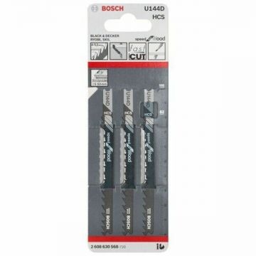 Bosch U 144 D - Set panze fierastrau pendular tija universala (U) 100 mm lemn taiere dreapta grosiera 3 bucati