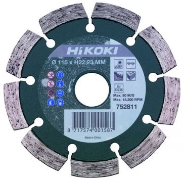 HiKOKI 752811 - Disc diamantat de taiere segmentat 115x22.2x- mm taiere uscata