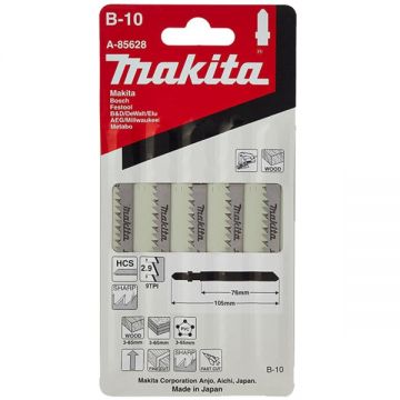 Makita B-10 - Set panze fierastrau pendular tija cu un prag de prindere (T) 76 mm lemn taiere dreapta fina 5 bucati