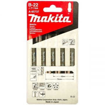 Makita B-22 - Set panze fierastrau pendular tija cu un prag de prindere (T) 50 mm metal taiere dreapta fina 5 bucati