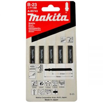 Makita B-23 - Set panze fierastrau pendular tija cu un prag de prindere (T) 50 mm metal taiere dreapta fina 5 bucati