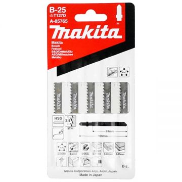 Makita B-25 - Set panze fierastrau pendular tija cu un prag de prindere (T) 75 mm aluminiu taiere curba fina 5 bucati