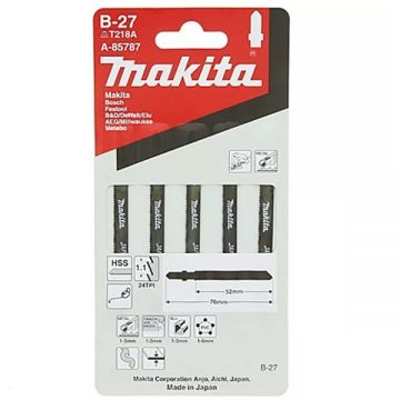 Makita B-27 - Set panze fierastrau pendular tija cu un prag de prindere (T) 50 mm metal taiere curba fina 5 bucati