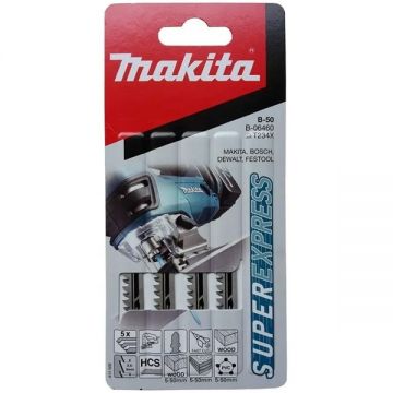 Makita B50 - Set panze fierastrau pendular tija cu un prag de prindere (T) 75 mm lemn taiere dreapta fina 5 bucati