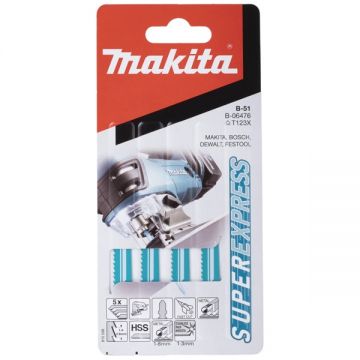 Makita B51 - Set panze fierastrau pendular tija cu un prag de prindere (T) 75 mm metal taiere dreapta grosiera 5 bucati