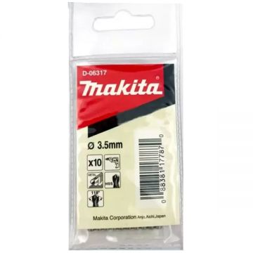 Makita D-06317 - Set burghie metal HSS 3.5 mm tija cilindrica 10 bucati