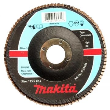 Makita P-65193 - Disc lamelar profil convex 125x22.2 mm granulatie 80