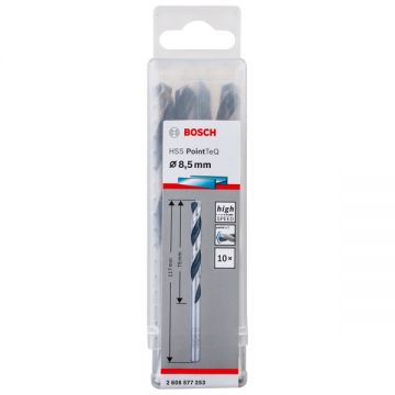 Bosch 2608577253 - Set burghie metal HSS-PointTeq 8.5 mm tija cilindrica 10 bucati