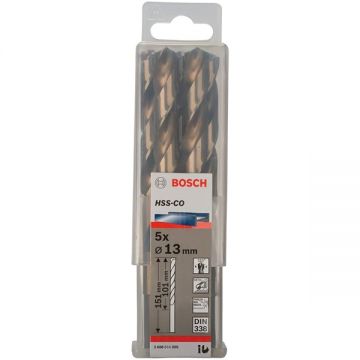 Bosch 2608585905 - Set burghie metal HSS-CO 13 mm tija cilindrica 5 bucati