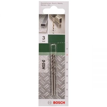 Bosch 2609255038 - Set burghie metal HSS-G 3 mm tija cilindrica 2 bucati