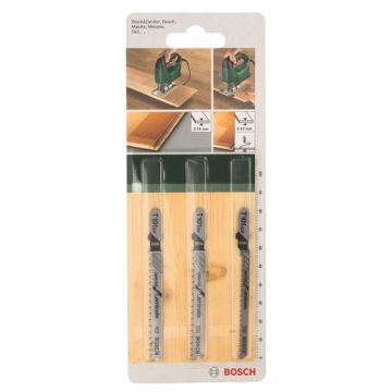 Bosch 2609256788 - Set panze fierastrau pendular tija cu un prag de prindere (T) 83 mm panou laminat taiere mixta 3 bucati