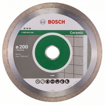 Bosch Best for Ceramic - Disc diamantat de taiere continuu 200x25.4x2.2 mm taiere umeda si uscata