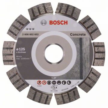 Bosch Best for Concrete - Disc diamantat de taiere segmentat 125x22.2x2.2 mm taiere uscata