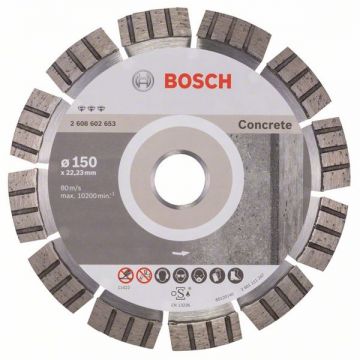 Bosch Best for Concrete - Disc diamantat de taiere segmentat 150x22.2x2.4 mm taiere uscata