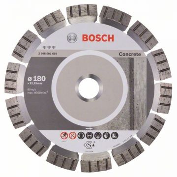 Bosch Best for Concrete - Disc diamantat de taiere segmentat 180x22.2x2.4 mm taiere uscata