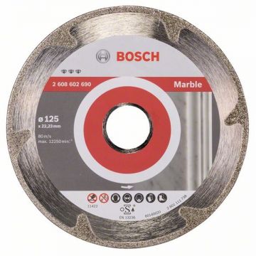 Bosch Best for Marble - Disc diamantat de taiere continuu 125x22.2x2.2 mm taiere uscata