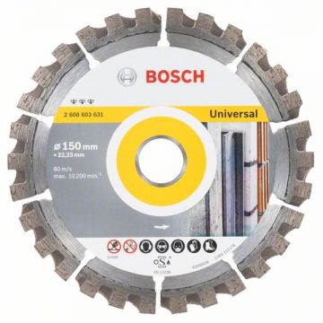 Bosch Best for Universal - Disc diamantat de taiere segmentat 150x22.2x2.4 mm taiere uscata