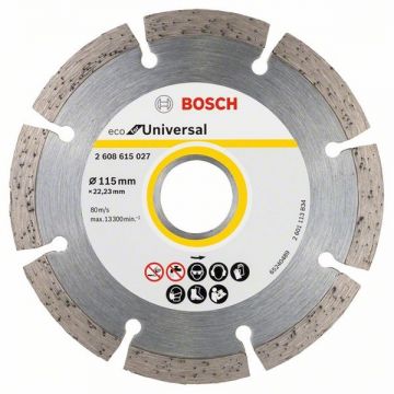 Bosch ECO for Universal - Disc diamantat de taiere segmentat 115x22.2x2 mm taiere uscata