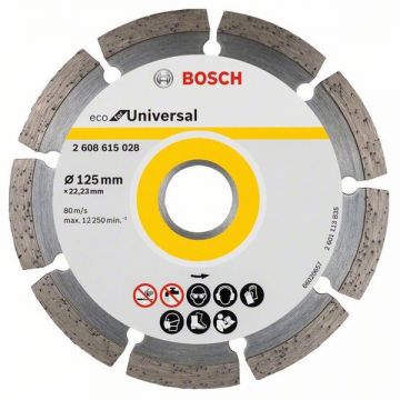 Bosch ECO for Universal - Disc diamantat de taiere segmentat 125x22.2x2 mm taiere uscata